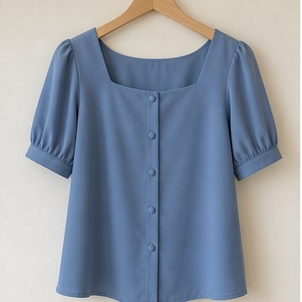 Blue Peplum Top